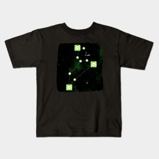 Leo Constellation in Peridot - Star Signs and Birth Stones Kids T-Shirt
